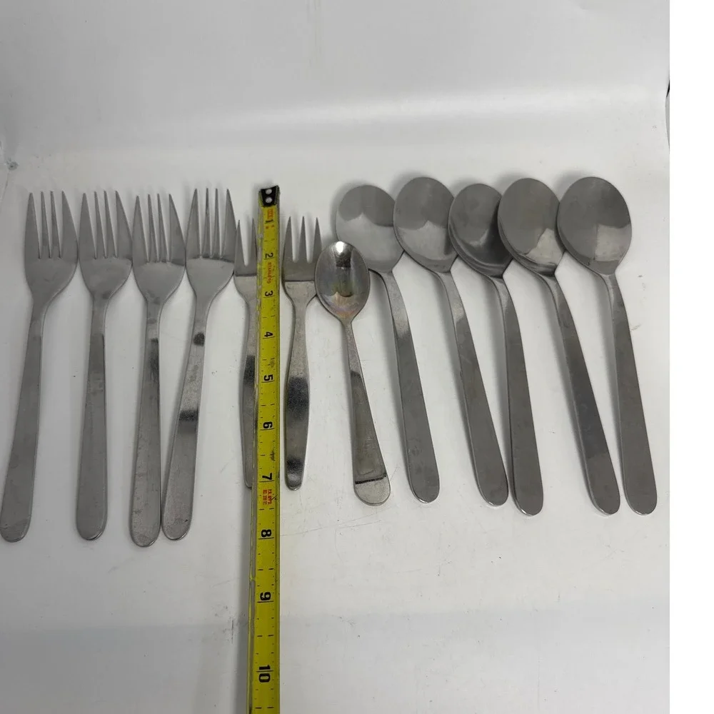 IKEA Flatware Set Mixed Lot 11pc Silver Stainless Steel Good Modern Utensils